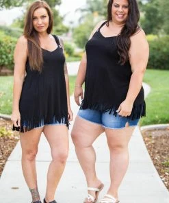 Boutique Simplified Fringed To Perfection Tunic