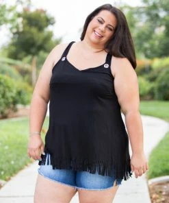 Boutique Simplified Fringed To Perfection Tunic