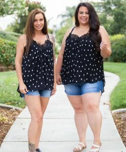 Boutique Simplified Dotting Around Lace Trim Cami 10 Boutique Simplified Dotting Around Lace Trim Cami