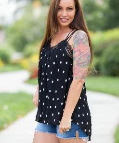 Boutique Simplified Dotting Around Lace Trim Cami 11 Boutique Simplified Dotting Around Lace Trim Cami