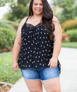 Boutique Simplified Dotting Around Lace Trim Cami 14 Boutique Simplified Dotting Around Lace Trim Cami