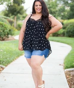 Boutique Simplified Dotting Around Lace Trim Cami 15 Boutique Simplified Dotting Around Lace Trim Cami