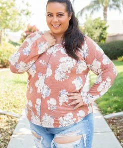 Boutique Simplified Rustic Floral Long Sleeve Top