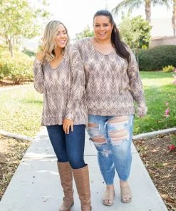 Boutique Simplified Chocolate Delight Long Sleeve Top