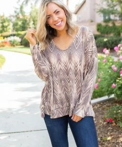 Boutique Simplified Chocolate Delight Long Sleeve Top