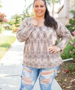 Boutique Simplified Chocolate Delight Long Sleeve Top
