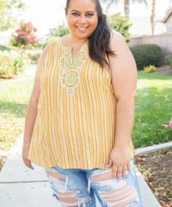 Boutique Simplified Make A Statement Sleeveless Top