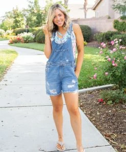 Boutique Simplified Perfect Distressed Overalls