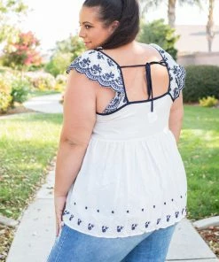 Boutique Simplified Doesn't Get Any Better Embroidered Top