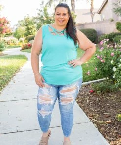 Boutique Simplified Criss Cross You Don't Stop - Mint