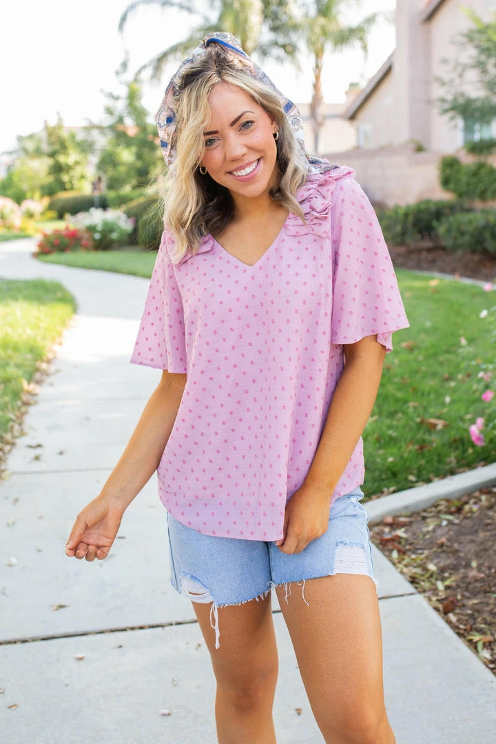 Boutique Simplified Polka My Dot Short Sleeve Top 1 Boutique Simplified Polka My Dot Short Sleeve Top