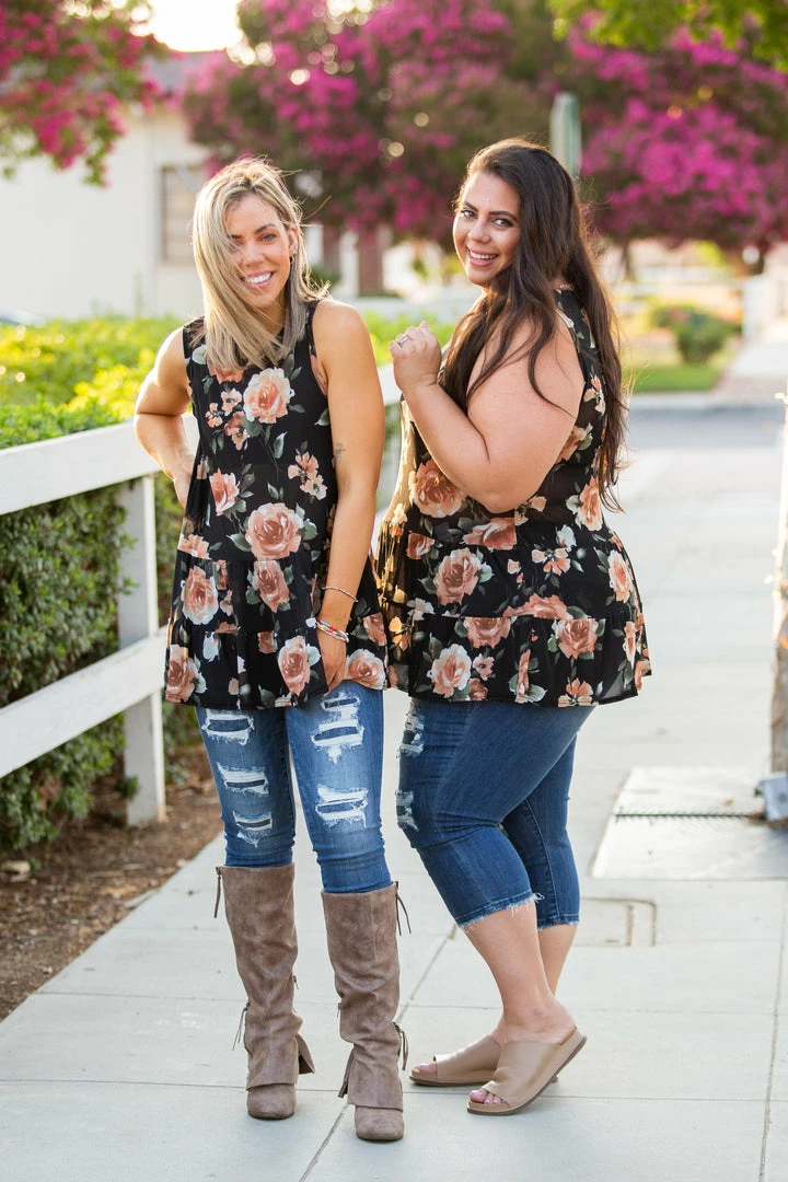 Boutique Simplified Rustic Rose Sleeveless Top 2 Boutique Simplified Rustic Rose Sleeveless Top