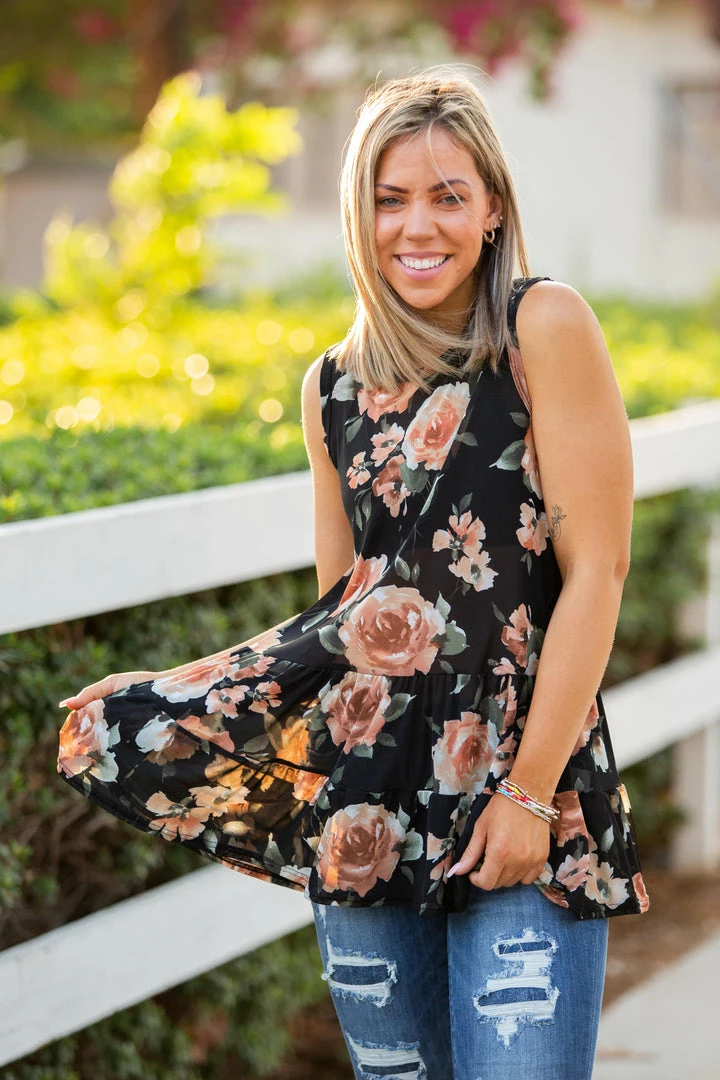 Boutique Simplified Rustic Rose Sleeveless Top 4 Boutique Simplified Rustic Rose Sleeveless Top