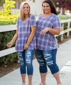 Boutique Simplified Country Club Plaid Short Sleeve
