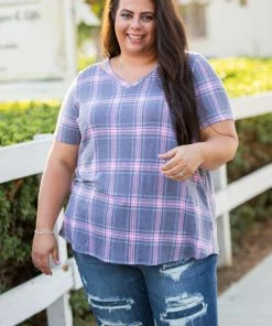 Boutique Simplified Country Club Plaid Short Sleeve