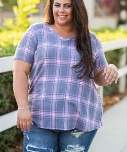 Boutique Simplified Country Club Plaid Short Sleeve