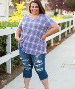 Boutique Simplified Country Club Plaid Short Sleeve