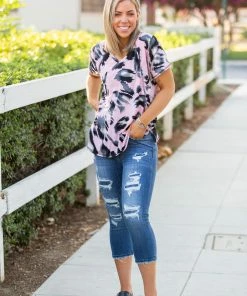 Boutique Simplified Fond Of You Short Sleeve Top