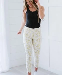 Trendsi Judy Blue Golden Meadow Floral Skinny Jeans Apparel