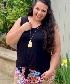 Boutique Simplified Beautiful Everyday Front Tie Tank