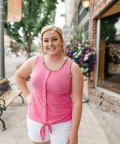 No Ship Drop Ship Leopard In Lipstick Sleeveless Top 3X