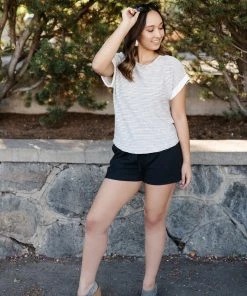 No Ship Drop Ship 2X Say It Isn't So Striped Knit Top