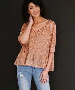 Trendsi Apparel Cheers To You Leopard Burnout Top 19 Trendsi Apparel Cheers To You Leopard Burnout Top