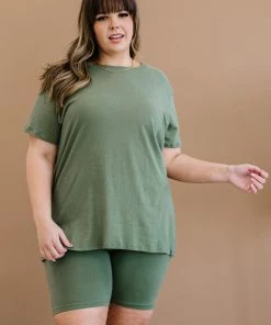 Trendsi Apparel Rollercoaster Vibes Tee In Ash Olive 24 Trendsi Apparel Rollercoaster Vibes Tee In Ash Olive