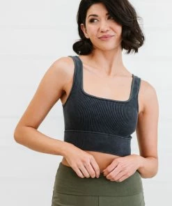 Trendsi Apparel On Your A-Game Acid Wash Ribbed Cropped Cami