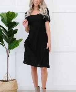 Trendsi Majestically Yours Eyelet Square Neck Dress