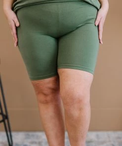Trendsi Worth It Biker Shorts In Ash Olive Apparel