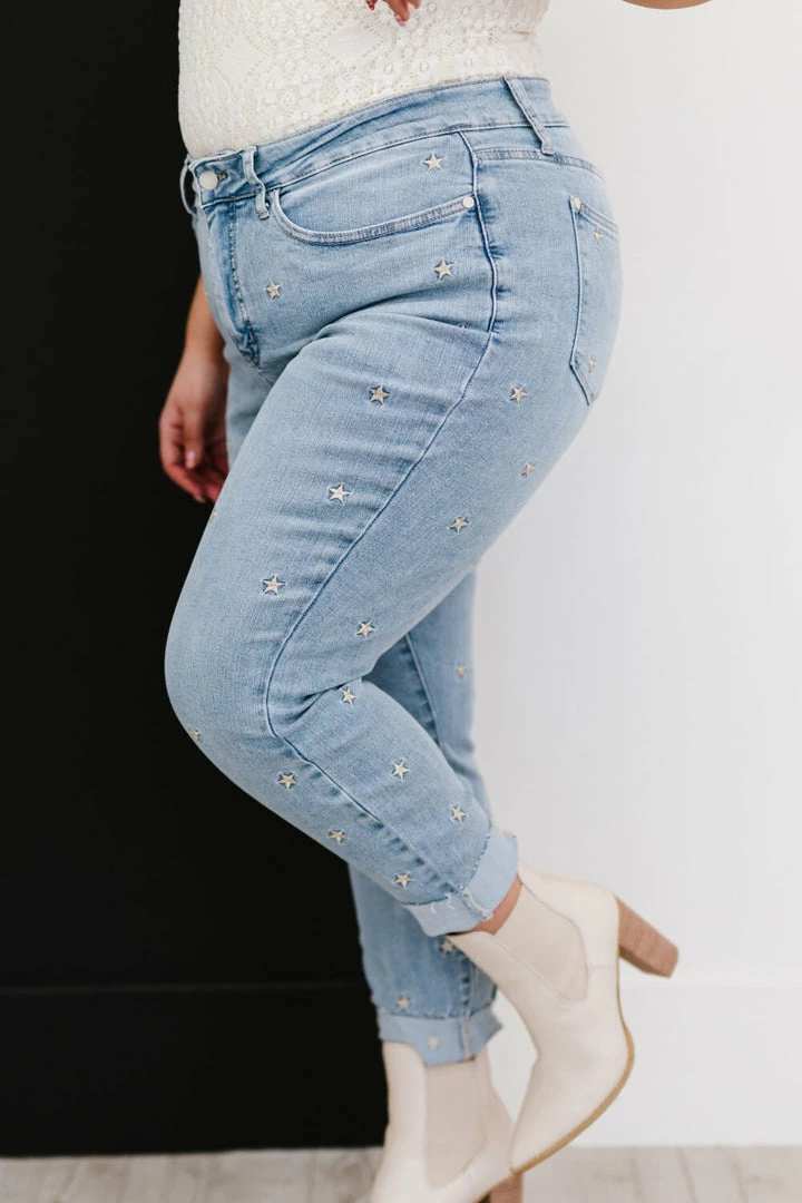 Trendsi Judy Blue All The Stars Embroidered Skinny Jeans Apparel 5 Trendsi Judy Blue All The Stars Embroidered Skinny Jeans Apparel