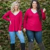 Boutique Simplified Entwined With You Long Sleeve Top In Red