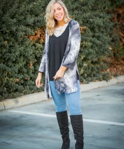 Boutique Simplified Faded To Perfection Kimono Cardigan