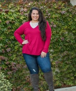 Boutique Simplified Entwined With You Long Sleeve Top In Red