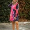 Boutique Simplified You're My Muse Dress In Black & Red Tie Dye