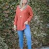 Boutique Simplified Terracotta Sweater Tunic 2X