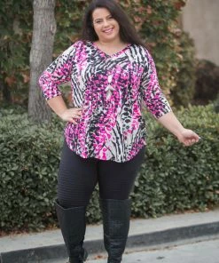 Boutique Simplified Beauty & Hustle 3/4 Sleeve Top