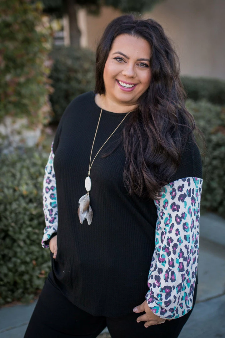 Boutique Simplified Cat & Mouse Waffle Knit Top 1 Boutique Simplified Cat & Mouse Waffle Knit Top