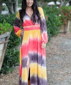 Boutique Simplified Gather Around Maxi Dress