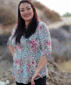 Boutique Simplified In The Moment 3/4 Sleeve Top