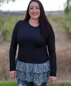 Boutique Simplified Winter Blooms Peplum Top 7 Boutique Simplified Winter Blooms Peplum Top