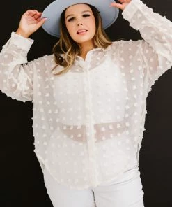 Trendsi Apparel Good Chemistry Swiss Dot Button Up Shirt