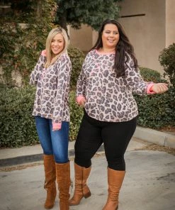 Boutique Simplified Cross Your Heart Long Sleeve Top