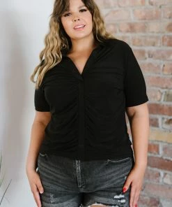 Trendsi I'm All Yours Ruched V-Neck Top 24 Trendsi I'm All Yours Ruched V-Neck Top