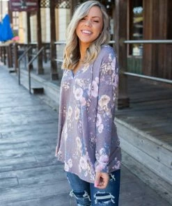 Boutique Simplified Dusty Lavender Floral Hoodie 17 Boutique Simplified Dusty Lavender Floral Hoodie