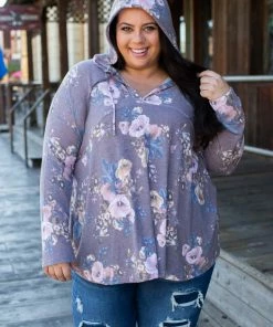 Boutique Simplified Dusty Lavender Floral Hoodie 12 Boutique Simplified Dusty Lavender Floral Hoodie