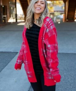 Boutique Simplified Mad About Plaid Sweater Cardigan 9 Boutique Simplified Mad About Plaid Sweater Cardigan
