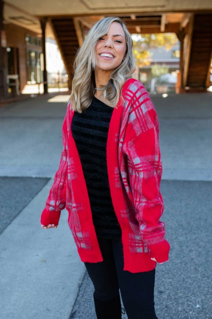 Boutique Simplified Mad About Plaid Sweater Cardigan 4 Boutique Simplified Mad About Plaid Sweater Cardigan