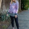Boutique Simplified Purple Patchwork Hoodie